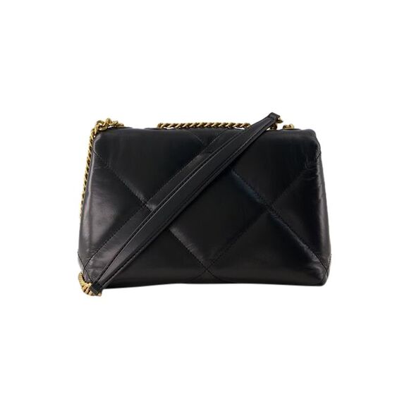 Kira Diamond Quilt Small Convertible Bag - Tory Burch - Leather - Black - Picture 3 of 4